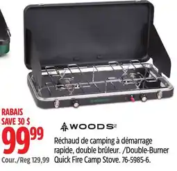 Canadian Tire Woods Double-Burner Quick Fire Camp Stove offer
