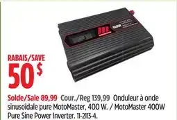 Canadian Tire MotoMaster 400W Pure Sine Power Inverter offer