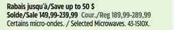 Canadian Tire Selected Microwaves offer