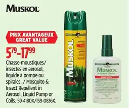 Canadian Tire Muskol Mosquito & Insect Repellent in Aerosol, Liquid Pump or Coils offer
