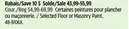 Canadian Tire Selected Floor or Masonry Paint offer
