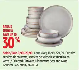 Canadian Tire Selected Flatware, Dinnerware Sets and Glass Grinders offer