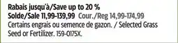 Canadian Tire Selected Grass Seed or Fertilizer offer