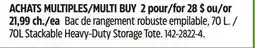 Canadian Tire 70L Stackable Heavy-Duty Storage Tote offer