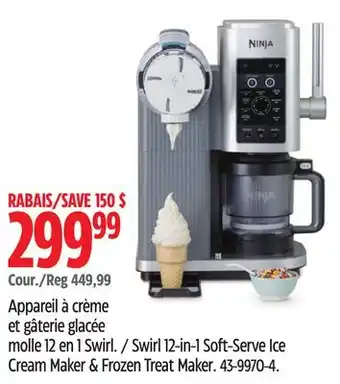 Canadian Tire Ninja Swirl 12-in-1 Soft-Serve Ice Cream Maker & Frozen Treat Maker offer