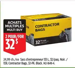 Canadian Tire 133L Contractor Bags, 32-Pk offer