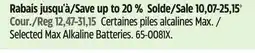 Canadian Tire Energizer Selected Max Alkaline Batteries offer