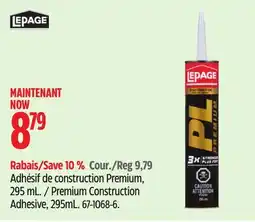 Canadian Tire LePage Premium Construction Adhesive offer