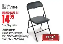 Canadian Tire Padded Vinyl Folding Chair, Black offer