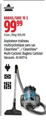 Canadian Tire Bissell CleanView Multi-Cyclonic Bagless Canister Vacuum offer