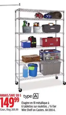 Canadian Tire 6-Tier Wire Shelf on Casters offer