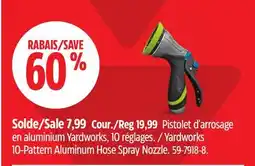 Canadian Tire Yardworks 10-Pattern Aluminum Hose Spray Nozzle offer