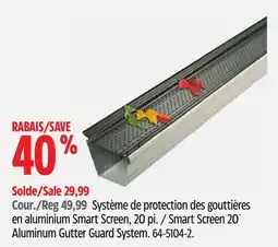 Canadian Tire Smart Screen 20 Aluminum Gutter Guard System offer