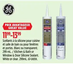 Canadian Tire GE Kitchen & Bath or Window & Door Silicone Sealant offer