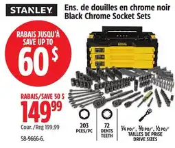 Canadian Tire STANLEY Black Chrome Socket Sets offer