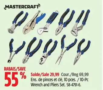 Canadian Tire 10-Pc Wrench and Pliers Set offer