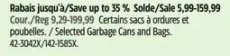Canadian Tire Certains sacs à ordures et poubelles offer