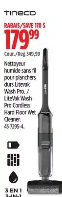 Canadian Tire Tineco Litevak Wash Pro Cordless Hard Floor Wet Cleaner offer