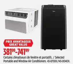 Canadian Tire For living Selected Portable and Window Air Conditioners offer