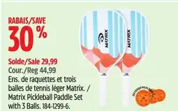 Canadian Tire Matrix Pickleball Paddle Set with 3 Balls offer