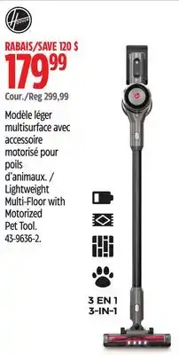 Canadian Tire Hoover Lightweight Multi-Floor with Motorized Pet Tool offer