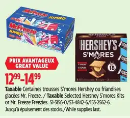 Canadian Tire Taxable Selected Hershey S'mores Kits or Mr. Freeze Freezies offer
