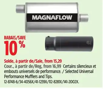 Canadian Tire Magnaflow Selected Universal Performance Mufflers and Tips offer