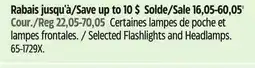 Canadian Tire Selected Flashlights and Headlamps offer