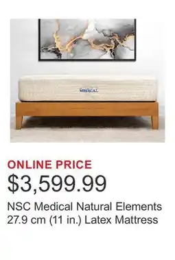 Costco NSC Medical Natural Elements 27.9 cm (11 in.) Latex Mattress offer