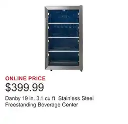 Costco Danby 19 in. 3.1 cu ft. Stainless Steel Freestanding Beverage Center offer