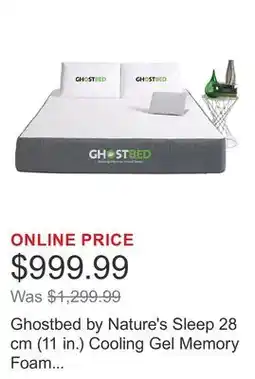 Costco Ghostbed by Nature's Sleep 28 cm (11 in.) Cooling Gel Memory Foam Mattress offer
