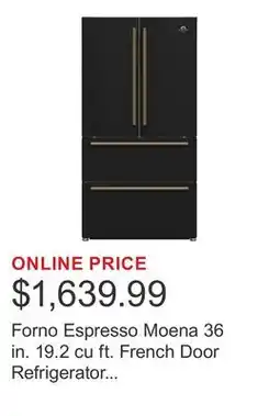 Costco Forno Espresso Moena 36 in. 19.2 cu ft. French Door Refrigerator with Ice Maker offer