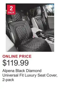Costco Alpena Black Diamond Universal Fit Luxury Seat Cover, 2-pack offer