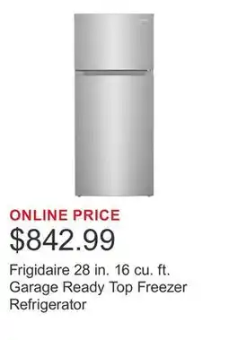 Costco Frigidaire 28 in. 16 cu. ft. Garage Ready Top Freezer Refrigerator offer