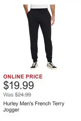 Costco Hurley Men's French Terry Jogger offer