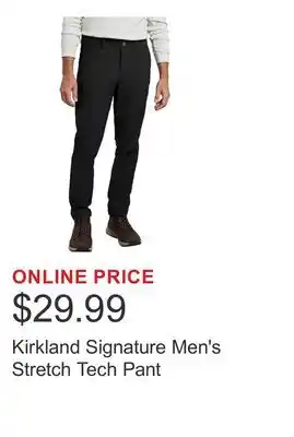 Costco Kirkland Signature Men's Stretch Tech Pant offer