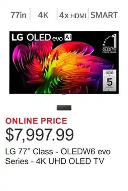 Costco LG 77 Class - OLEDW6 evo Series - 4K UHD OLED TV offer