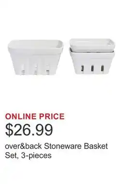 Costco over&back Stoneware Basket Set, 3-pieces offer