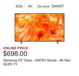 Costco Samsung 43 Class - QN70H Series - 4K Neo QLED TV offer