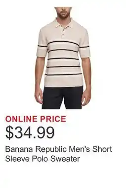 Costco Banana Republic Men's Short Sleeve Polo Sweater offer
