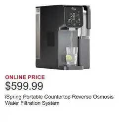Costco iSpring Portable Countertop Reverse Osmosis Water Filtration System offer