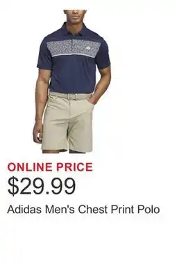Costco Adidas Men's Chest Print Polo offer