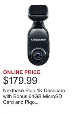 Costco Nextbase Piqo 1K Dashcam with Bonus 64GB MicroSD Card and Piqo Quick Connect Cable offer