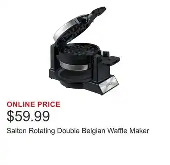 Costco Salton Rotating Double Belgian Waffle Maker offer