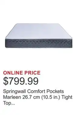 Costco Springwall Comfort Pockets Marleen 26.7 cm (10.5 in.) Tight Top Firm Mattress offer