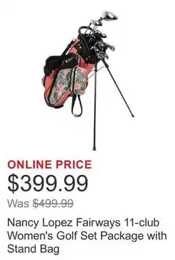 Costco Nancy Lopez Fairways 11-club Women's Golf Set Package with Stand Bag offer