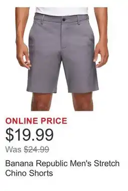 Costco Banana Republic Men's Stretch Chino Shorts offer