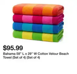 Wayfair Bahama 58 L x 29 W Cotton Velour Beach Towel (Set of 4) (Set of 4) offer
