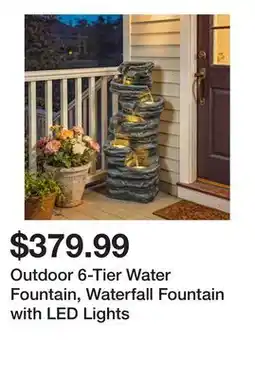 Wayfair Outdoor 6-Tier Water Fountain, Waterfall Fountain with LED Lights offer