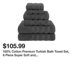 Wayfair 100% Cotton Premium Turkish Bath Towel Set, 6 Piece Super Soft and Absorbent Darcelle Collection offer